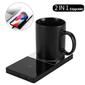 Tasse Chauffante 2-en-1–Garde Boisson Chaude et Recharge Téléphone