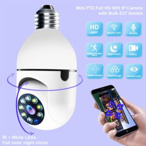 Caméra Bulb WiFi 1080P avec Zoom 4X