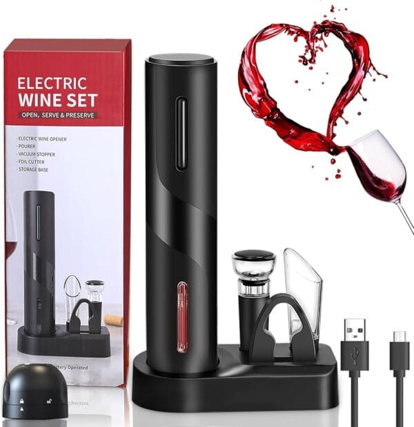 Ouvre-Bouteille Électronique et Décapsuleur USB Rechargeable