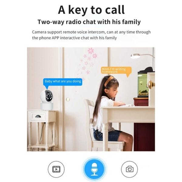Caméra Wifi 360° Vision Nocturne Full HD 128G Sans Fil – Image 2
