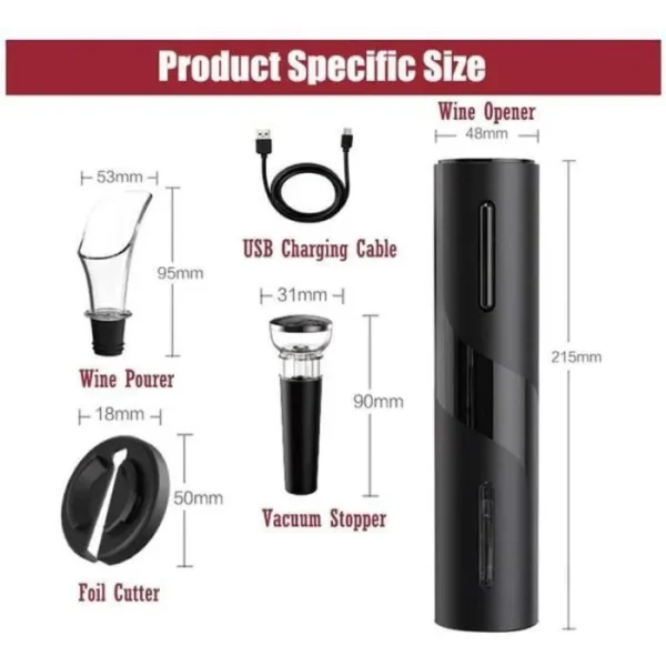 Ouvre-Bouteille Électronique et Décapsuleur USB Rechargeable – Image 5