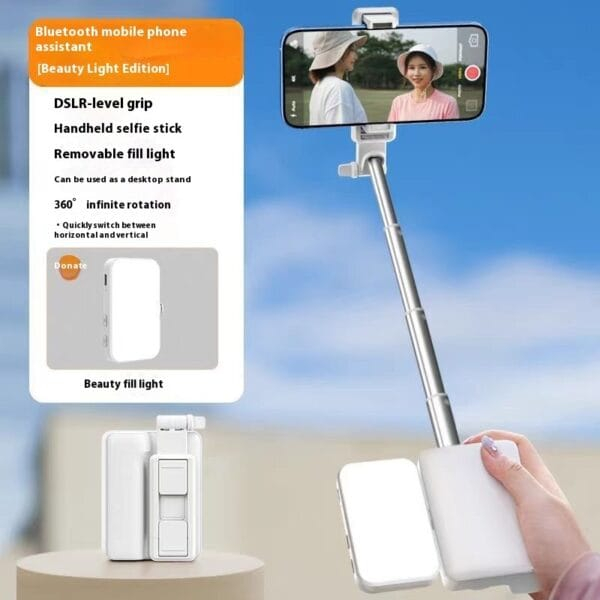 Perche à Selfie Télescopique avec Lumière LED et Trépied – Image 8