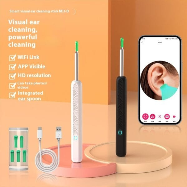 Nettoyeur d’oreilles visuel sans fil HD